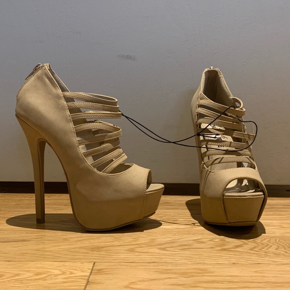 Sand open toe pumps - Picture 1 of 3